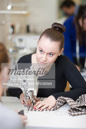 Fashion design students in class