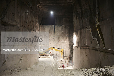 Inside a marble quarry