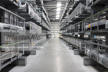 Products aisle in engineering warehouse