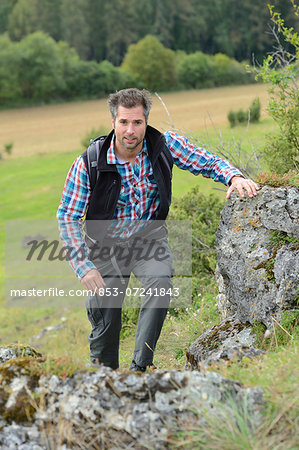 Man on a hiking tour