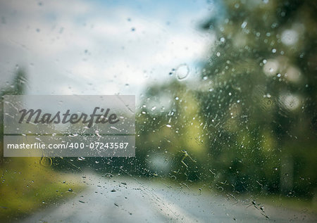 Water drops on a car window