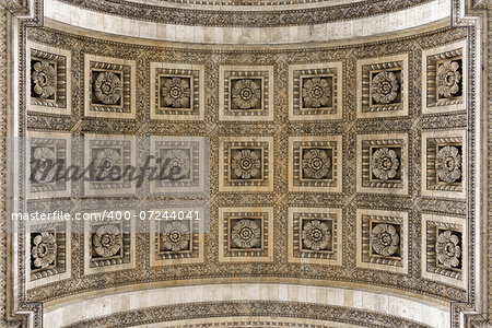 Arc de Triomphe arch detail, Paris, France