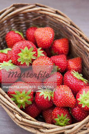 Fresh strawberries  in a basket