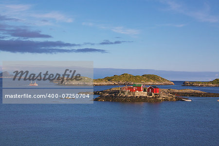 Typical "rorbu" fisherman house on Lofoten Islands, Norway