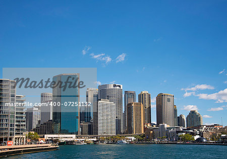 circular quay and skyline in central sydney australia