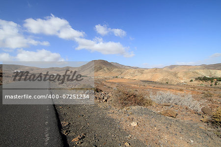 On the road in Fuerteventura island (Spain)