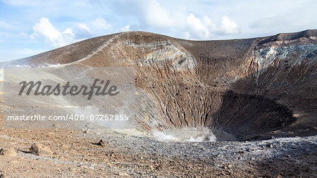 An image of the active volcano islands at Lipari Italy