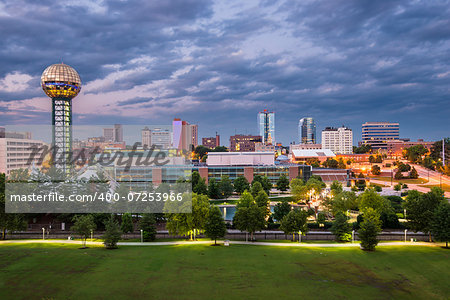 Knoxville, Tennessee downtown skyline.