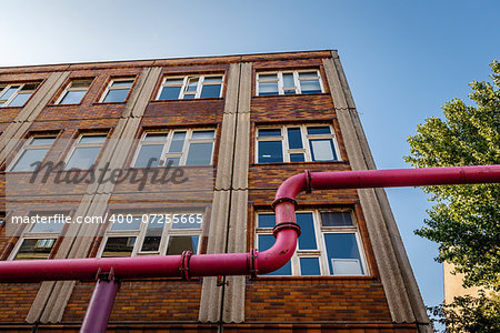 House Facade and Water Pipes in Berlin, Germany