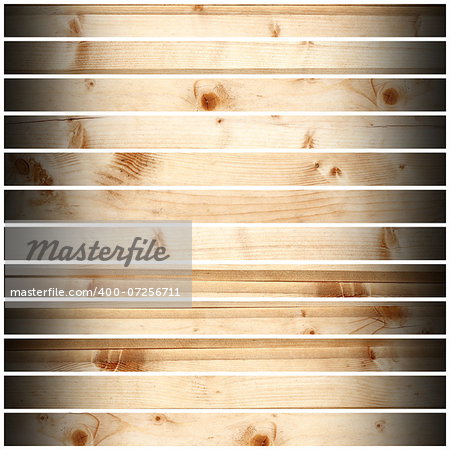 old vintage wooden planks isolated over white background