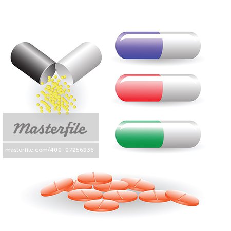 colorful illustration with pills for your design