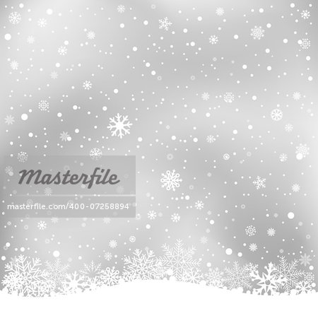 The white snow on the soft light gray mesh background, winter theme. No transparent objects