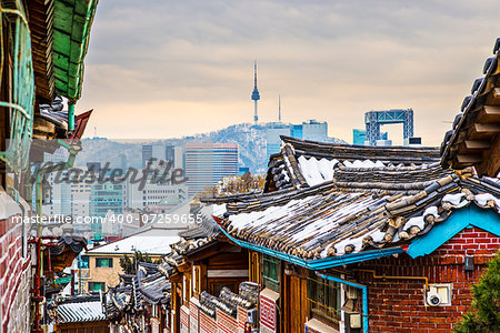 Seoul, South Korea at the Bukchon Hanok historic district.