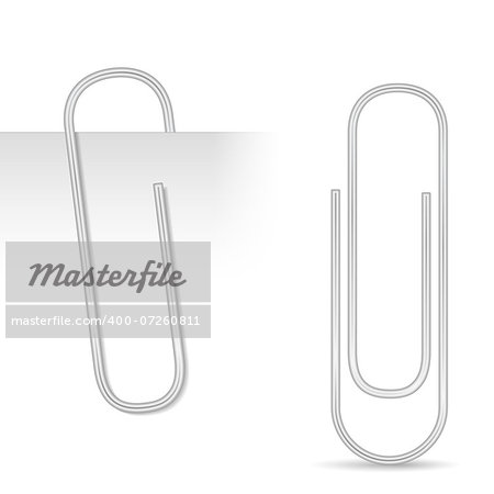 Metallic paper clip, vector eps10 illustration