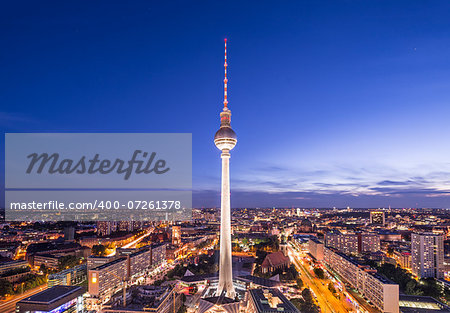Cityscape of Berlin, Germany at Alexanderplatz.