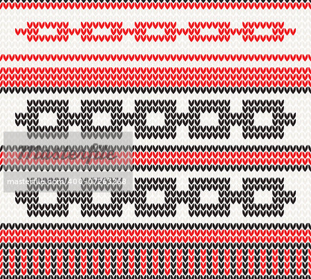 Knitted Seamless Fabric Pattern in red and black color