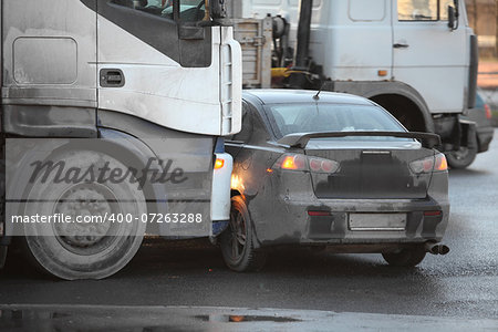 crash truck and car