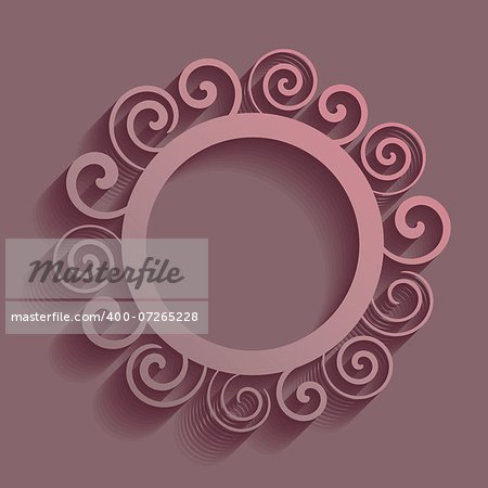 Brown vector vintage background with rounded spiral ornament