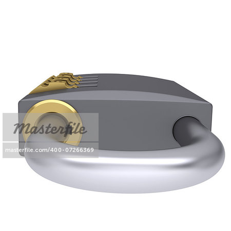 Combination padlock. Isolated render on a white background