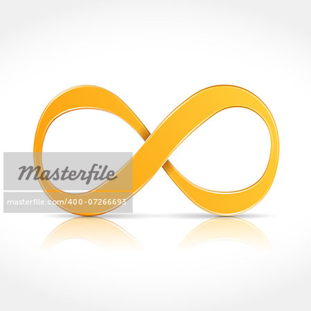 Infiinity symbol with reflection on white background, vector eps10 illustration