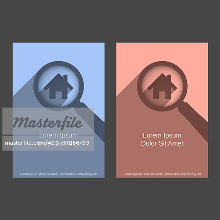Search for house design template, vector eps10 illustration