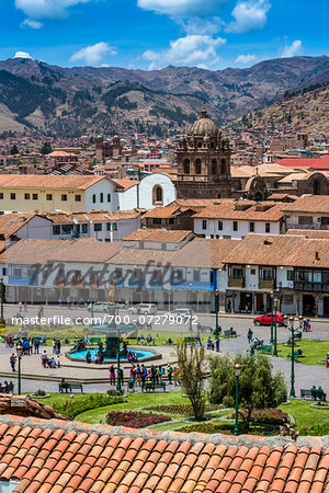 Overview of Plaza de Armas, Cusco, Peru