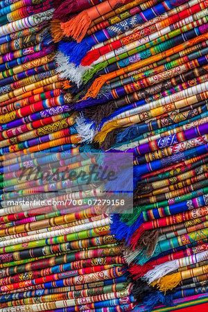 Close-up of Material in Clothing Market, Otavalo, Ecuador