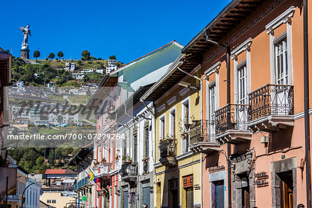 Statue of the Virgin at El Panecillo and the Historic Centre of Quito, Ecuador