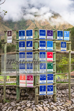 Signs at Hacienda Zuleta, Imbabura Province, Ecuador