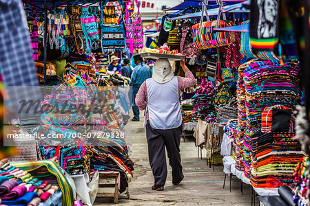 Fruit Seller in Clothing Market, Otavalo, Imbabura Province, Ecuador