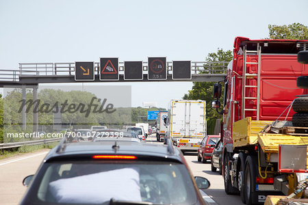 Traffic Jam on Freeway, Bremen, Germany
