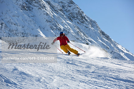 Woman skiing in Kuhtai ,Tirol, Austria