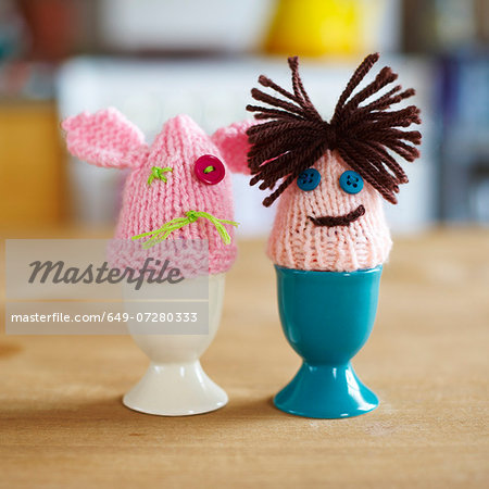 Knitted egg warmers couple Knitted egg warmers couple