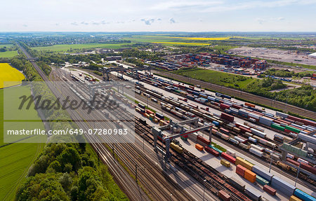 View of rail freight, Munich, Bavaria, Germany