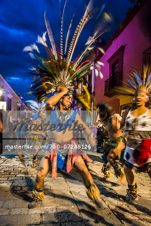 Indigenous Dancers at Day of the Dead Festival Parade, Oaxaca, Mexico