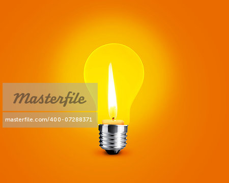 Creative Thinking With Brainstorming, wax candle into lighting bulb.