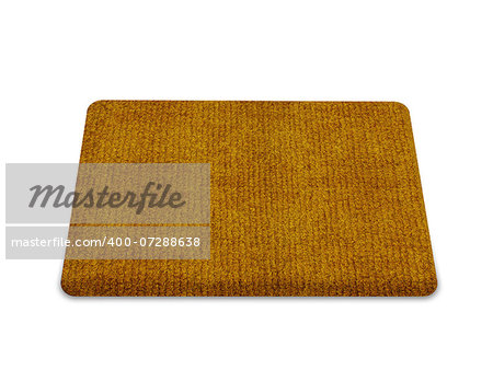 Brown welcome carpet, welcome doormat carpet isolated on white.