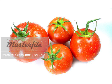 Fresh Red tomatoes on white background