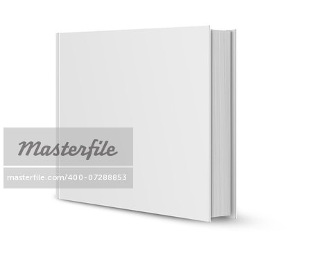 front view of Blank book cover white.