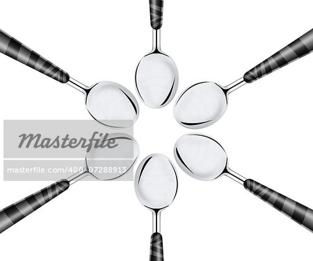 metal spoon on white background