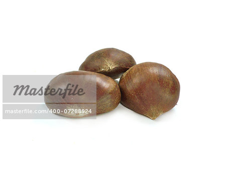 chestnuts on white background