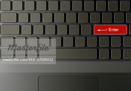 Keyboard with Enter button, Enter concept