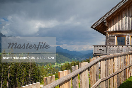 Old wood house in the mountains