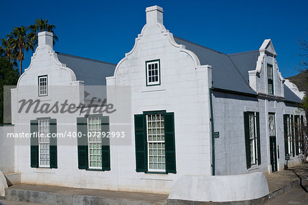 Old Residency House in Graaff-Reinet, Eastern Cape, South Africa. Historic building, built early 19th century in classical Cape style. Now a museum.