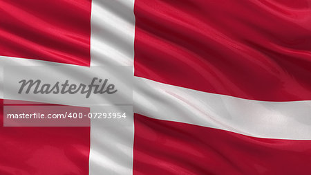 Flag of Denmark waving in the wind with detailed fabric texture