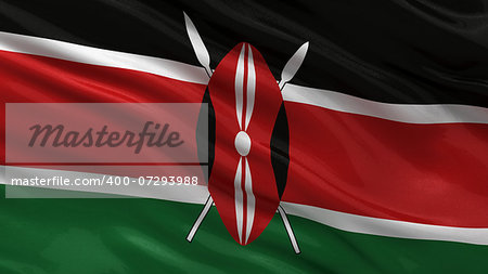 Flag of Kenya waving in the wind