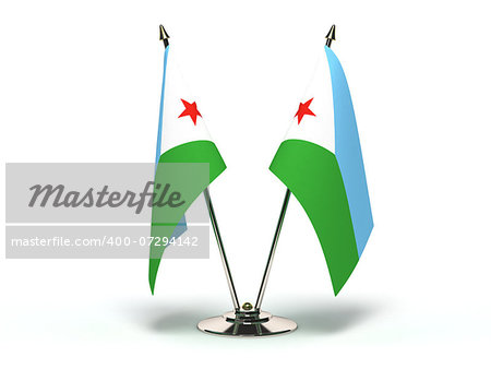 Miniature Flag of Djibouti (Isolated with clipping path)