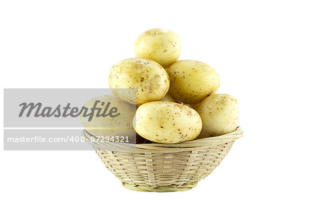 potatoes in straw dish  (with clipping work path)