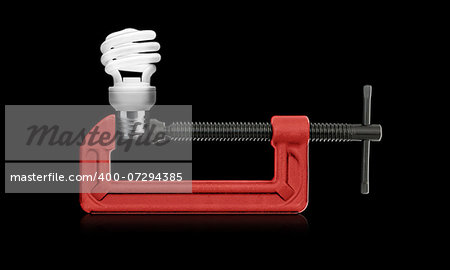 horizontal hand vise c-clamp  and bulb light idea  (with clipping work path)
