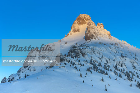 mountain top in winter, Ciucas Mountains, Romania